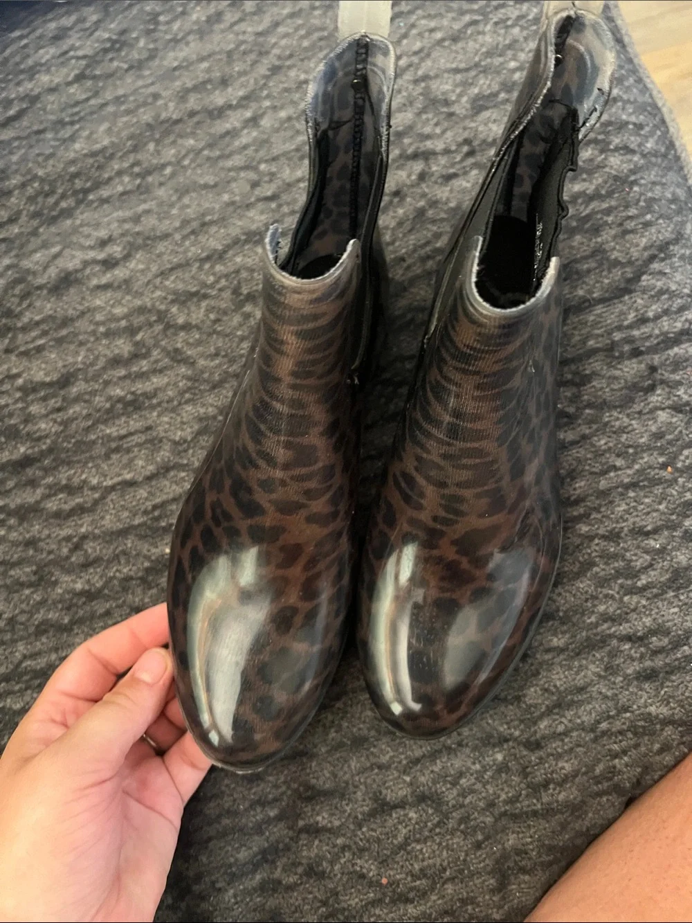 Sam Edelman Leopard Print Rain Boots - Black/Brown